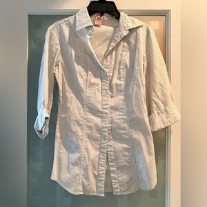Fire Los Angeles White Striped Button Down Shirt
